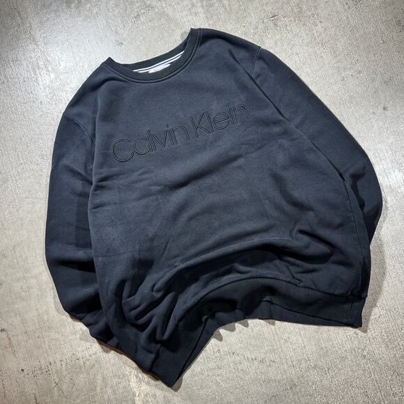 Calvin Klein Black Soft Touch Fleece Sweatshirt Large - Picture 1 of 7